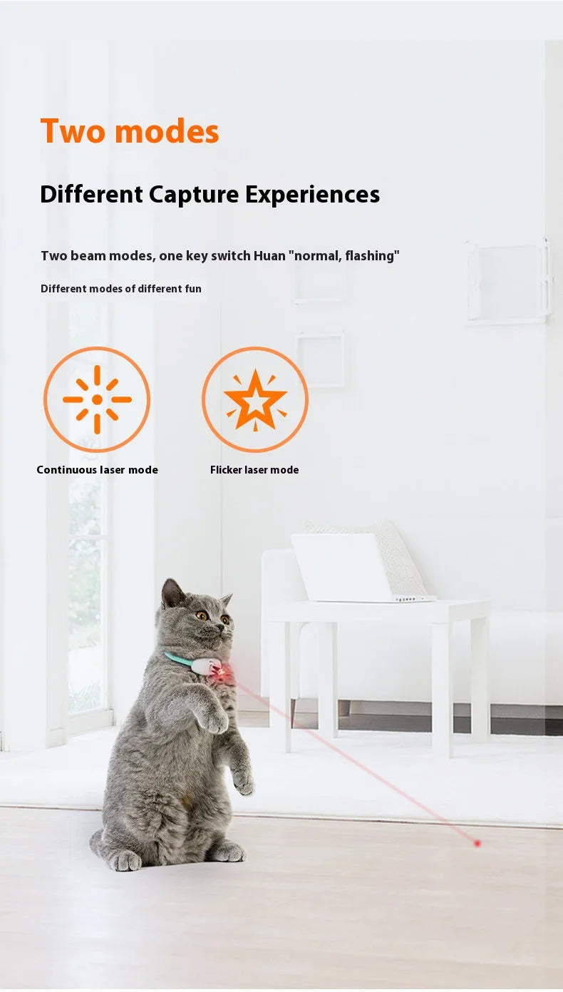 Cat Collar Laser Toy with Red Light, Interactive Cat Laser Toy for Bored Indoor Cats, Rechargeable Electric Laser Collar Toy
