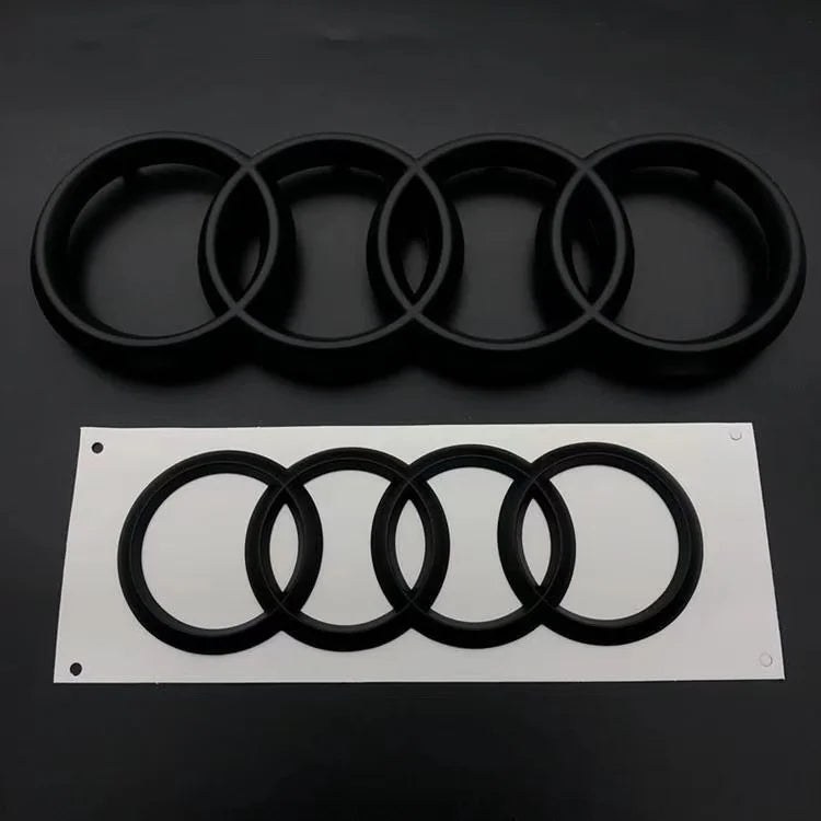 Audi A3 A4 A5 A6 A7 Q2 Q3 Q5 Q8 TT Black/Silver 4 Ring ABS Car Hood Front Bonnet Grill Rear Trunk Emblem Logo Badge Sticker