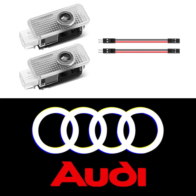 1/2PCS Auto Wireless Door Led Welcome Light Projection Lamp Light For Audi A4 B5 B6 B7 B8 A1 A3 A6 A5 A7 A8 Q3 Q5 Q7 TT S3 S6