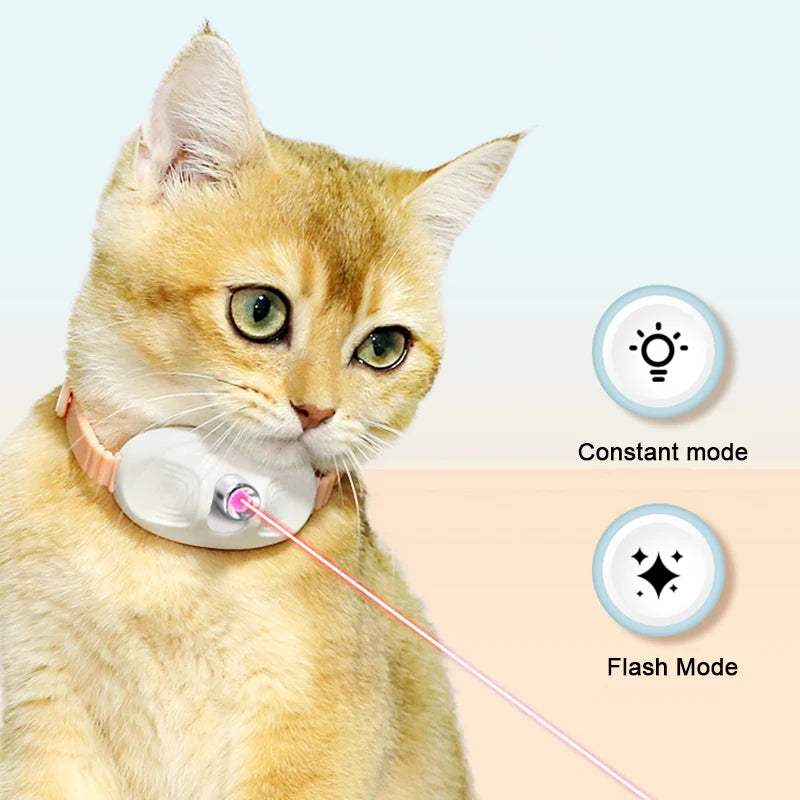 Laser Cat Collar Teasing Cat Electric USB Charging Kitten Automatic Cats Toy Smart Laser Teasing Cat Interactive Toy hi cat toy