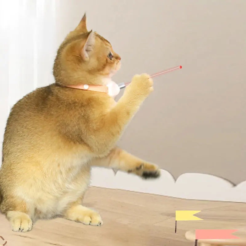 Laser Cat Collar Teasing Cat Electric USB Charging Kitten Automatic Cats Toy Smart Laser Teasing Cat Interactive Toy