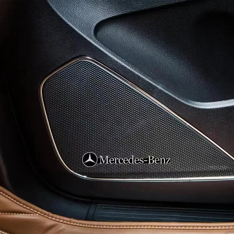 4/10pcs car audio decorate 3D Aluminum Badge Emblem Sticker For Mercedes Benz AMG C200 C260 C300 W108 W124 W126 W140 W168 W169