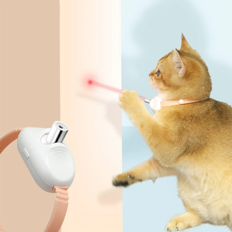 Laser Cat Collar Teasing Cat Electric USB Charging Kitten Automatic Cats Toy Smart Laser Teasing Cat Interactive Toy hi cat toy
