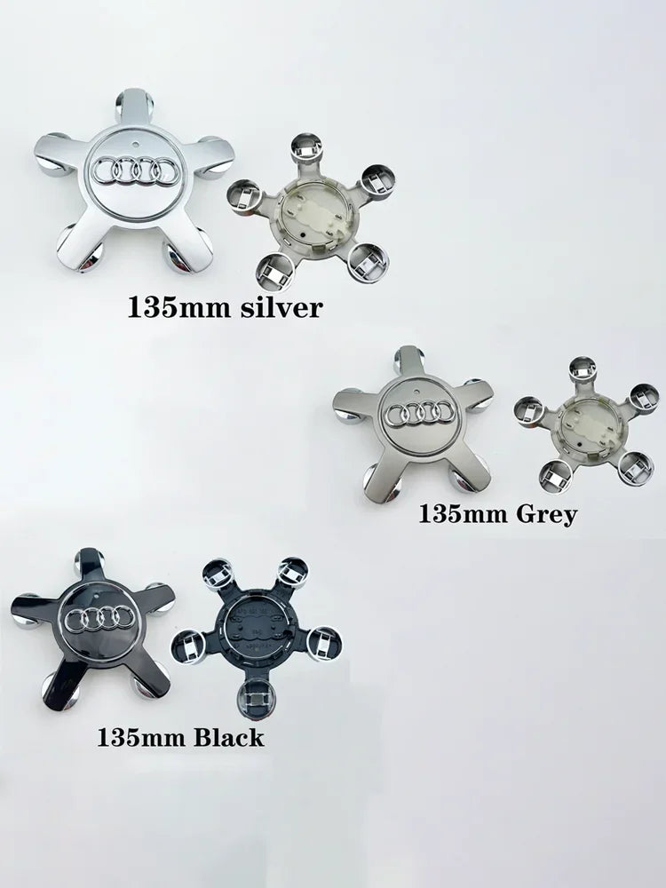 4pcs 135MM Car Hub Caps 4F0601165 For Audi A4 A5 A6 A7 Q3 Q5 A3 S5 Accessories Auto Wheel Center Cap Hubcap Rim Covers