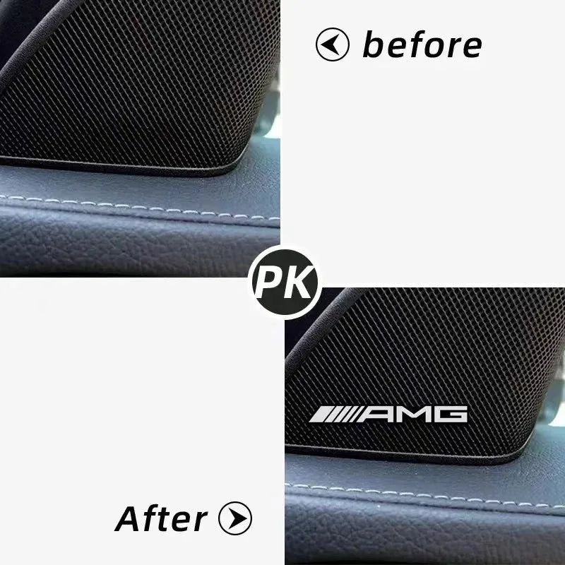 4/10pcs car audio decorate 3D Aluminum Badge Emblem Sticker For Mercedes Benz AMG C200 C260 C300 W108 W124 W126 W140 W168 W169