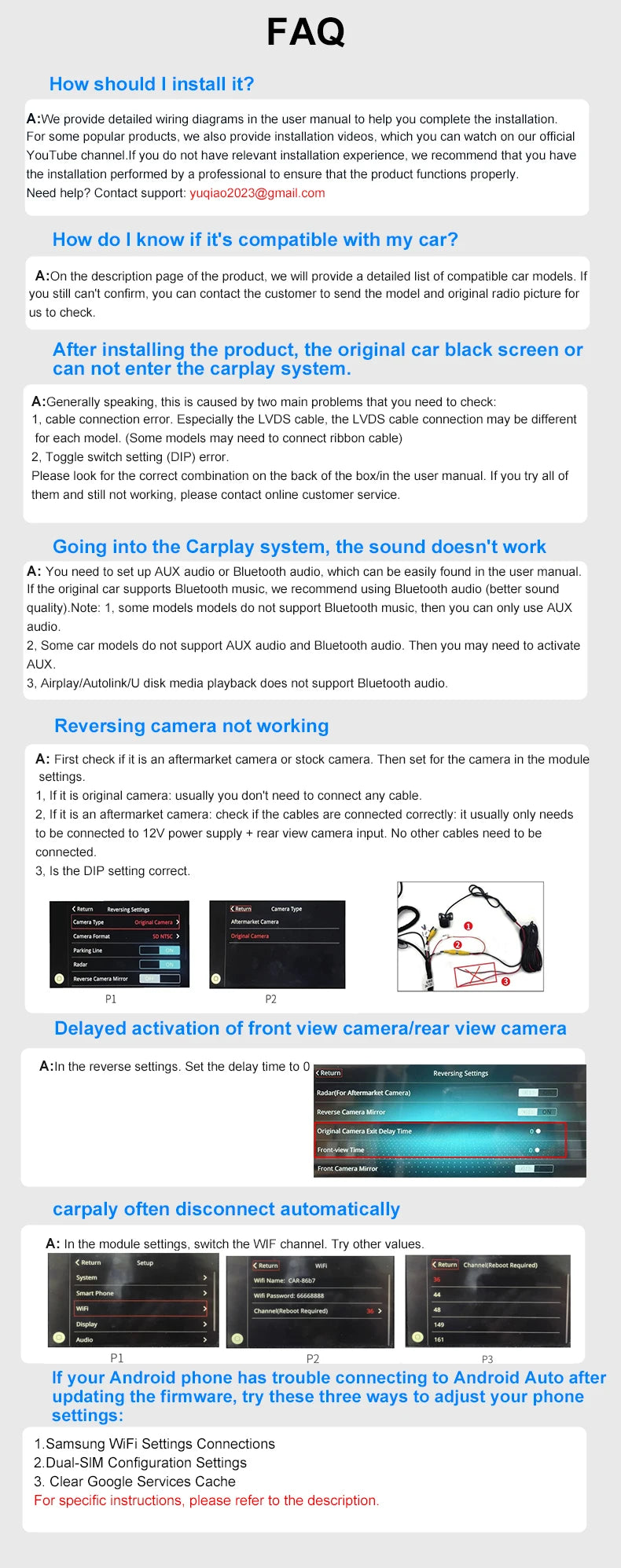 AUTOABC 2025 New Wireless CarPlay Android Auto for Audi A6 S6 C7 A7 2011-2018 with AirPlay Mirror Link Multimedia Camera