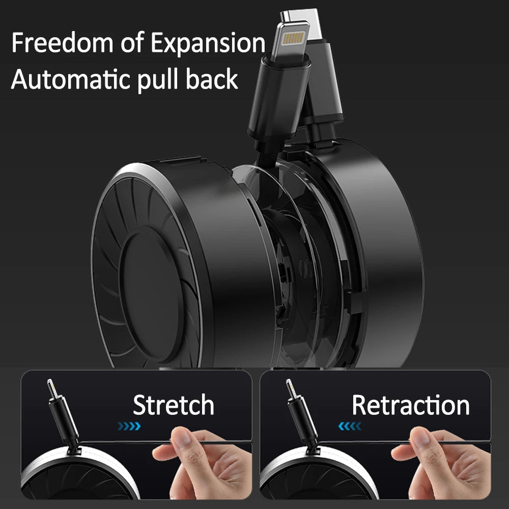 100W Retractable Car Charger, 3 in 1 Fast Car Charger, Max 50W 2 Retractable Cables and 1 USB Ports Small Car Charger Adapter