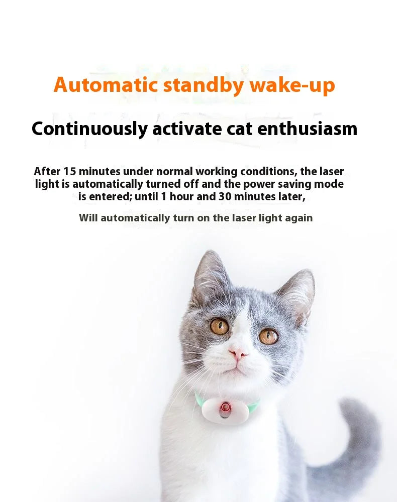 Cat Collar Laser Toy with Red Light, Interactive Cat Laser Toy for Bored Indoor Cats, Rechargeable Electric Laser Collar Toy