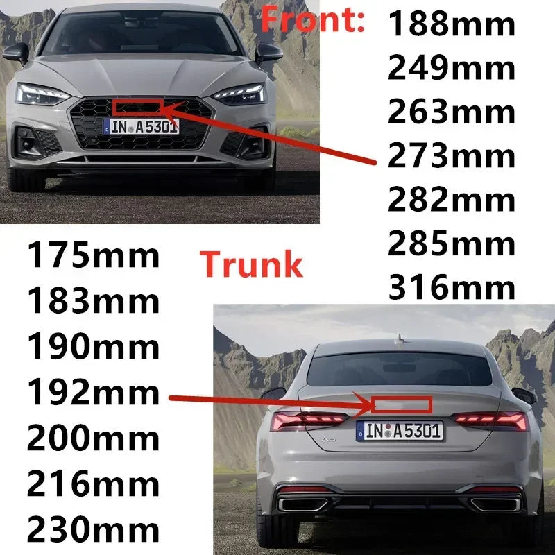 Audi A3 A4 A5 A6 A7 Q2 Q3 Q5 Q8 TT Black/Silver 4 Ring ABS Car Hood Front Bonnet Grill Rear Trunk Emblem Logo Badge Sticker