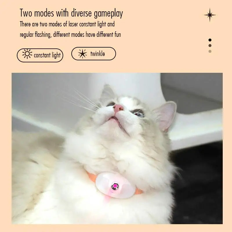 Laser Cat Collar Teasing Cat Electric USB Charging Kitten Automatic Cats Toy Smart Laser Teasing Cat Interactive Toy