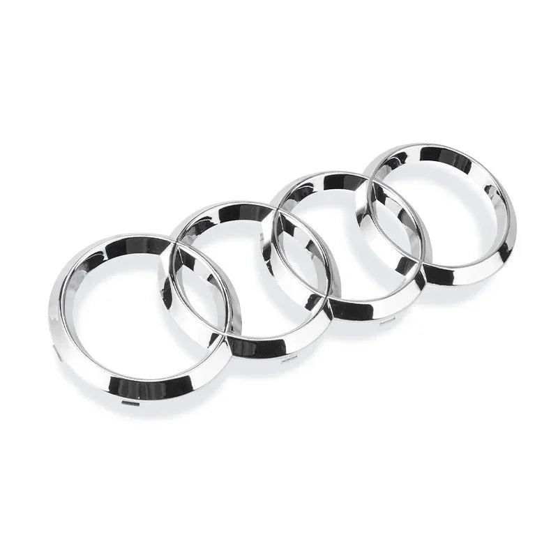 Audi A3 A4 A5 A6 A7 Q2 Q3 Q5 Q8 TT Black/Silver 4 Ring ABS Car Hood Front Bonnet Grill Rear Trunk Emblem Logo Badge Sticker