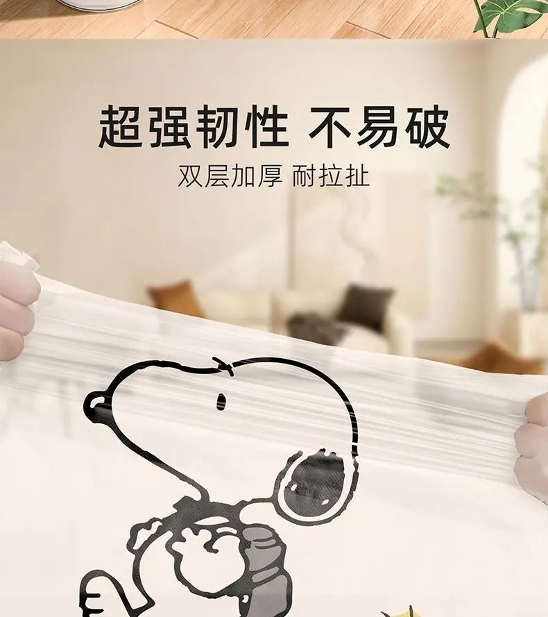 Snoopy cartoon character home use extra thick plastic bag tear-free drawstring garbage bag large kitchen cute kawaii wholesale