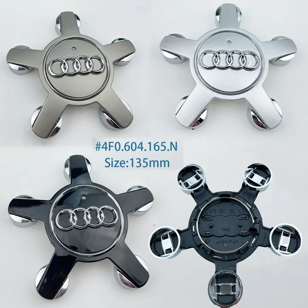 4pcs 135MM Car Hub Caps 4F0601165 For Audi A4 A5 A6 A7 Q3 Q5 A3 S5 Accessories Auto Wheel Center Cap Hubcap Rim Covers
