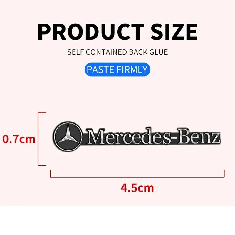 4/10pcs car audio decorate 3D Aluminum Badge Emblem Sticker For Mercedes Benz AMG C200 C260 C300 W108 W124 W126 W140 W168 W169