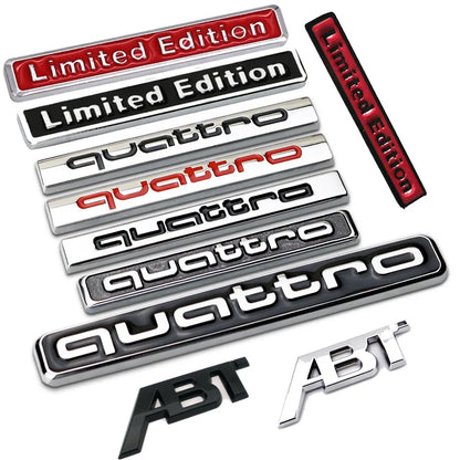 1Pcs Car Styling Emblem Sticker 3D Metal Quattro Badge Trunk Decals Accessories For Audi Q5 Q4 A4 A6 A7 A5 A3 Q3 Q2 A1 A8 TT S1