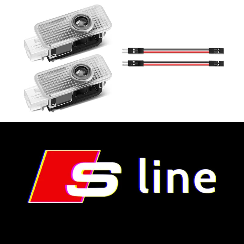 1/2PCS Auto Wireless Door Led Welcome Light Projection Lamp Light For Audi A4 B5 B6 B7 B8 A1 A3 A6 A5 A7 A8 Q3 Q5 Q7 TT S3 S6