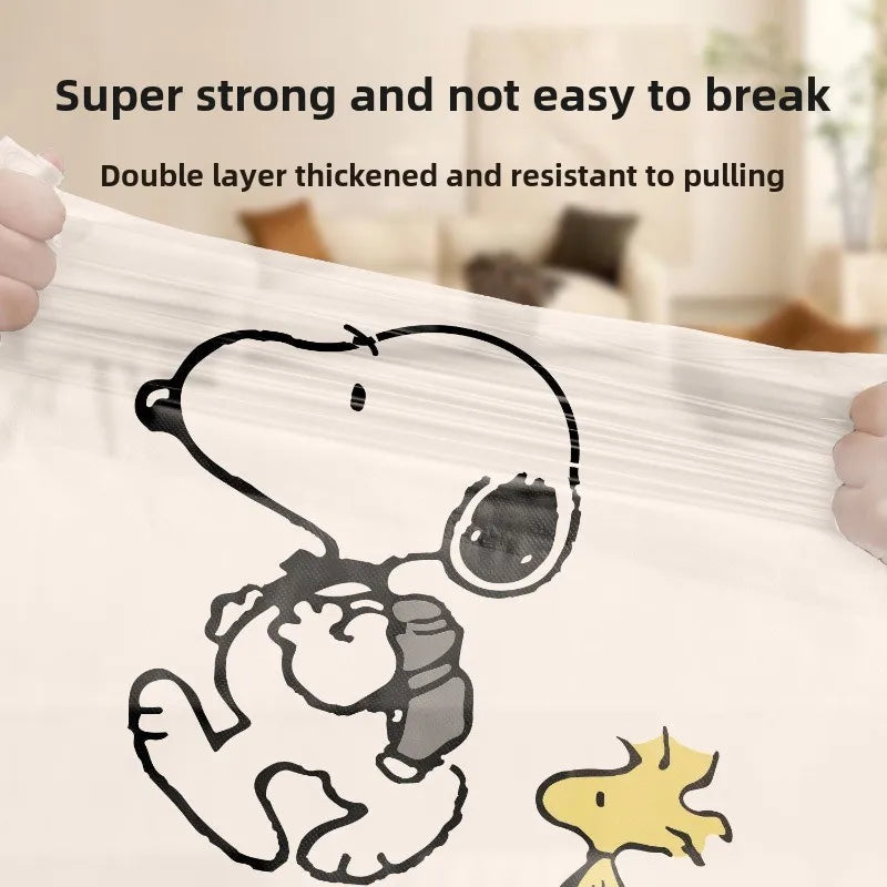 Snoopy cartoon character home use extra thick plastic bag tear-free drawstring garbage bag large kitchen cute kawaii wholesale