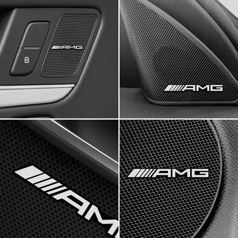 4/10pcs car audio decorate 3D Aluminum Badge Emblem Sticker For Mercedes Benz AMG C200 C260 C300 W108 W124 W126 W140 W168 W169