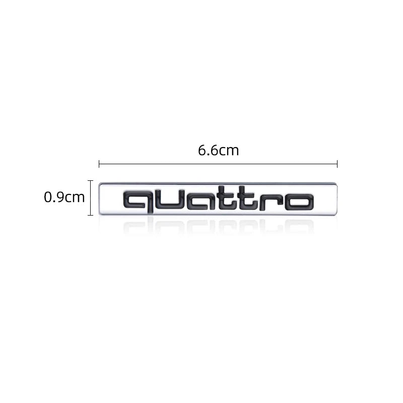 1Pcs Car Styling Emblem Sticker 3D Metal Quattro Badge Trunk Decals Accessories For Audi Q5 Q4 A4 A6 A7 A5 A3 Q3 Q2 A1 A8 TT S1