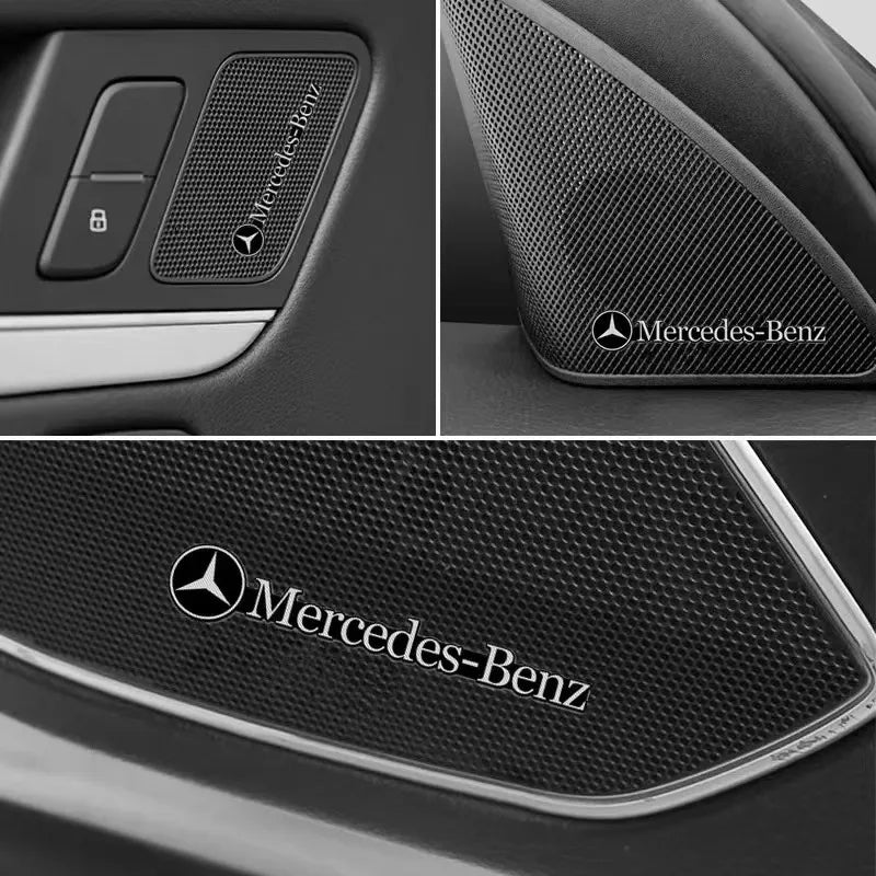 4/10pcs car audio decorate 3D Aluminum Badge Emblem Sticker For Mercedes Benz AMG C200 C260 C300 W108 W124 W126 W140 W168 W169