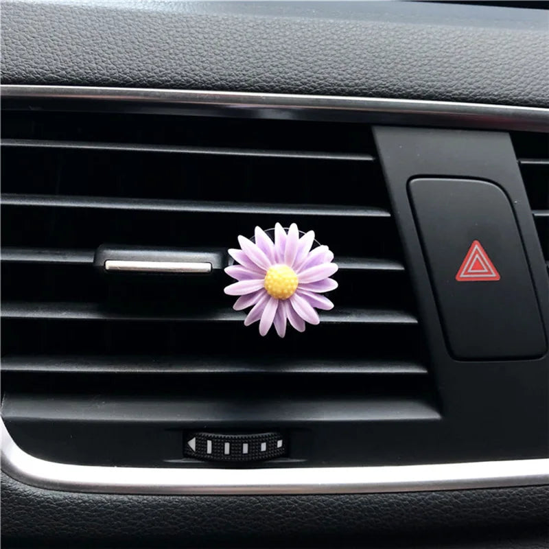1pc Car Air Freshener Flowers Vent Clip Perfume Daisy Diffuser Essential Accessories For Girls Freshner Air Scent