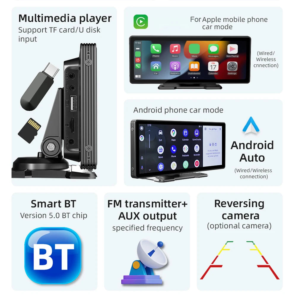 9.3 Inch Wireless Carplay Android Auto Car Radio HD Touch Screen Car MP5 Multimedia Player GPS Wifi Bluetooth Auto Link FM Radio