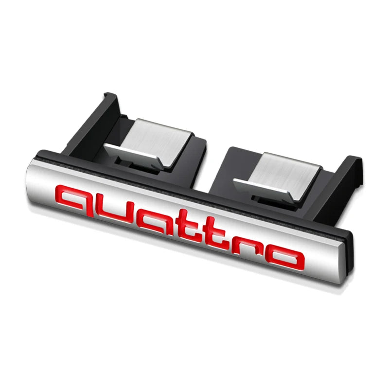 1Pcs Car Chrome Front Hood Grille quattro Emblem Badge Auto Trinket Styling For Audi S5 S6 S7 S4 S8 TT TTS A4 A6 C7 C6 B7 Q5 Q7