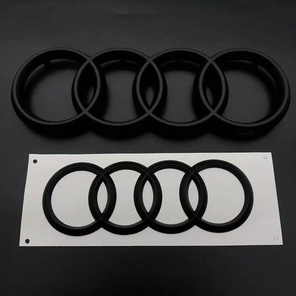 Audi A3 A4 A5 A6 A7 Q2 Q3 Q5 Q8 TT Black/Silver 4 Ring ABS Car Hood Front Bonnet Grill Rear Trunk Emblem Logo Badge Sticker