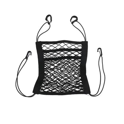 1pc universal elastic polyester car truck seat mesh storage net bag with hook between seats organizer holder pocket