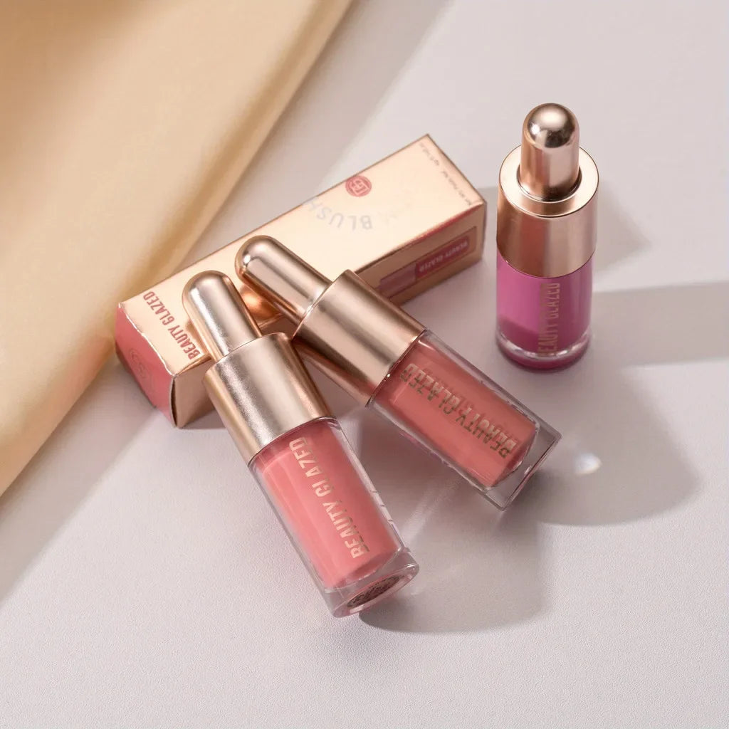 3 Colors Multifunctional Liquid Blush Matte Hydrating Cream Blush Soft Velvet Liquid Blush Makeup Lightweight Long-lasting
