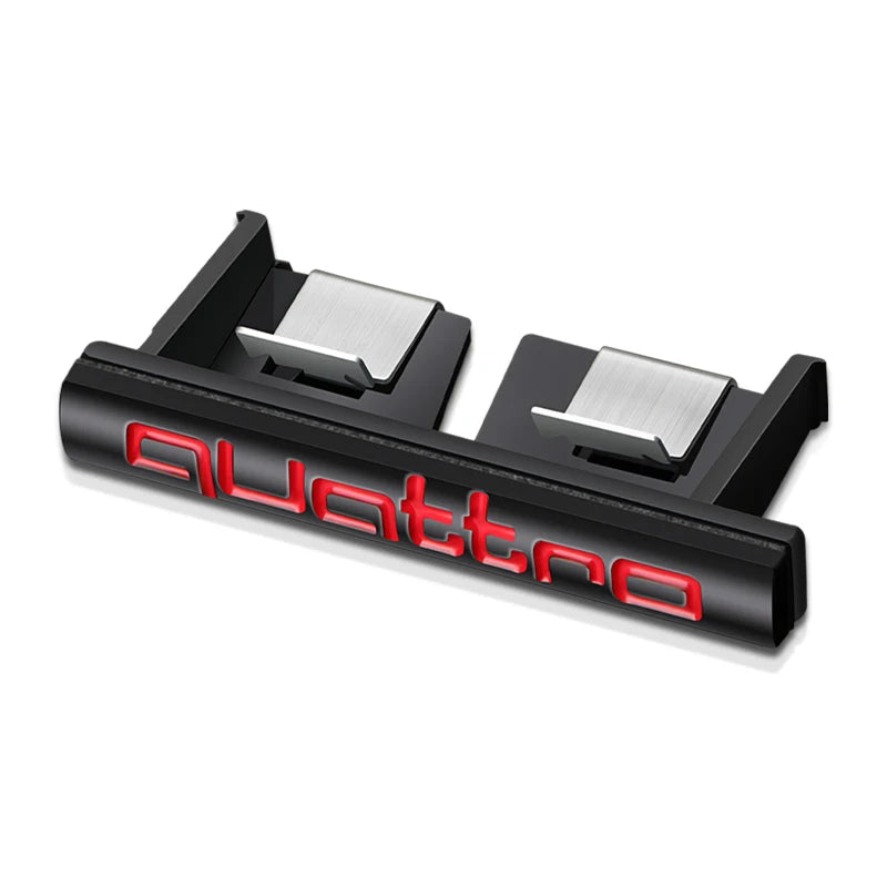 1Pcs Car Chrome Front Hood Grille quattro Emblem Badge Auto Trinket Styling For Audi S5 S6 S7 S4 S8 TT TTS A4 A6 C7 C6 B7 Q5 Q7