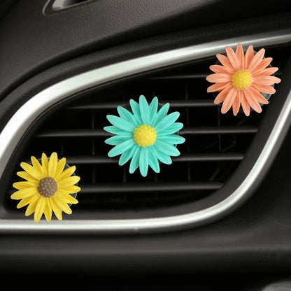 1pc Car Air Freshener Flowers Vent Clip Perfume Daisy Diffuser Essential Accessories For Girls Freshner Air Scent
