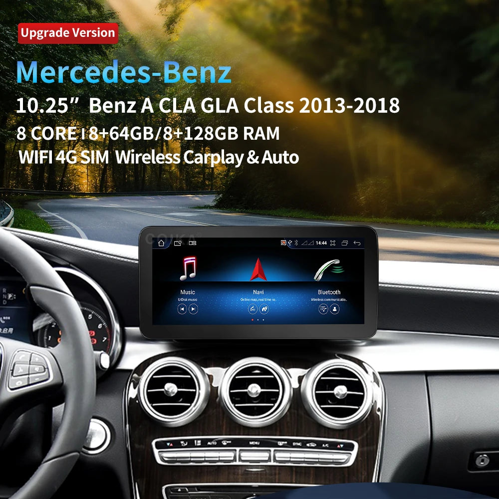 10.25" Android 13 System Car Radio Stereo For Mercedes-Benz A CLA GLA W176 W117 X156 Google BT GPS Navi Carplay Auto Multimedia