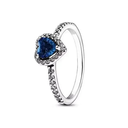 Hot selling high-quality 925 sterling silver heart-shaped ring, sparkling luxury women's charm jewelry, birthday surprise gift
