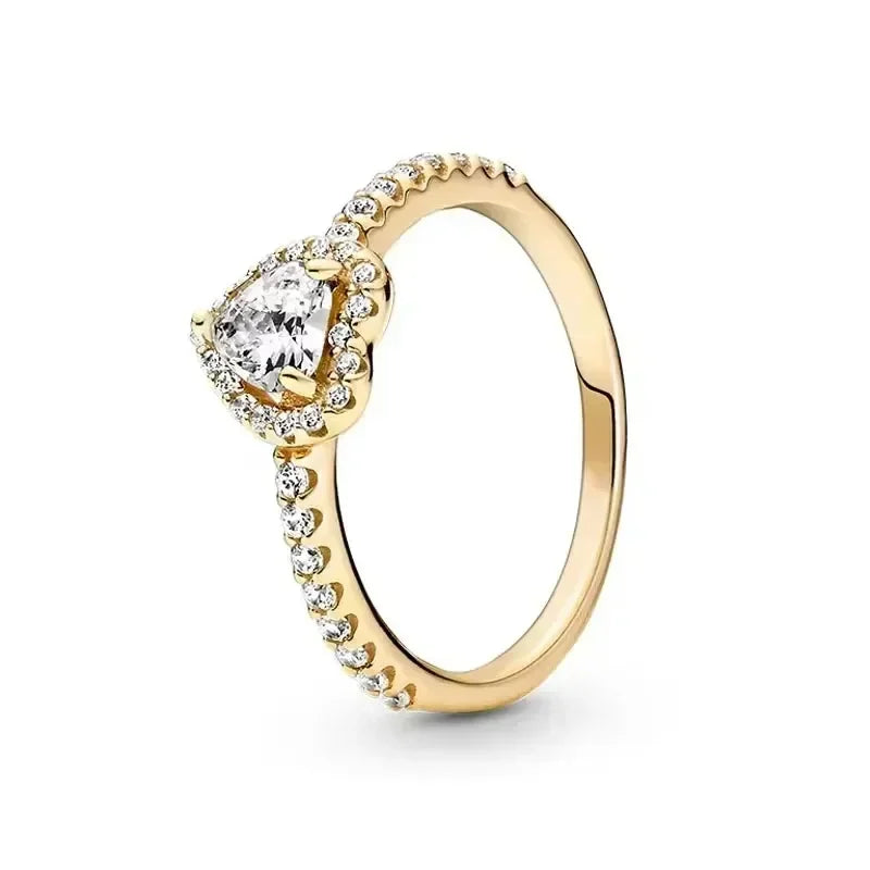 Hot selling high-quality 925 sterling silver heart-shaped ring, sparkling luxury women's charm jewelry, birthday surprise gift