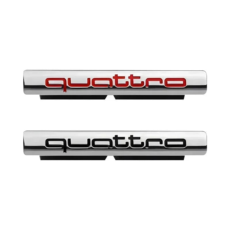 1Pcs Car Chrome Front Hood Grille quattro Emblem Badge Auto Trinket Styling For Audi S5 S6 S7 S4 S8 TT TTS A4 A6 C7 C6 B7 Q5 Q7
