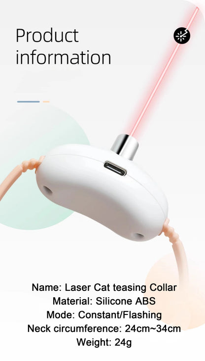 Laser Cat Collar Teasing Cat Electric USB Charging Kitten Automatic Cats Toy Smart Laser Teasing Cat Interactive Toy hi cat toy