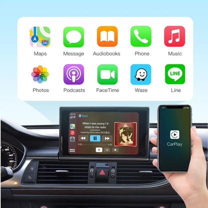 AUTOABC 2025 New Wireless CarPlay Android Auto for Audi A6 S6 C7 A7 2011-2018 with AirPlay Mirror Link Multimedia Camera