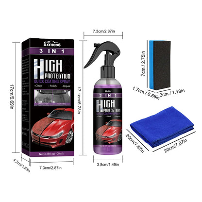 2 Set 3 In 1 Car Ceramic Coating Spray 100ml Car Paint Scratch Repair Remover Car Nano Spray Car Scratch Repair Car Paint Care