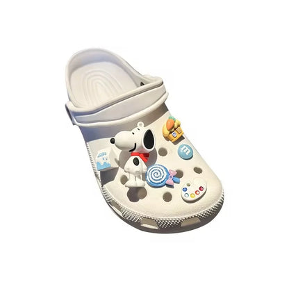 Miniso Cartoon Cute Designer Shoe Charms Snoopy Series Cartoon Diy Slippers Accessories Girls And Women Party Gift