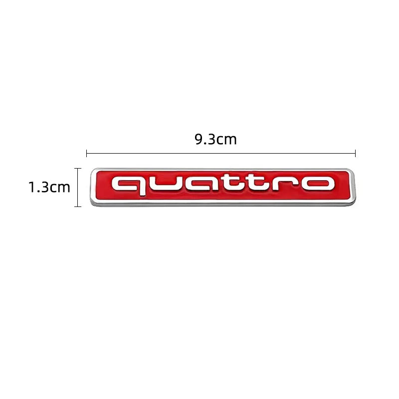 1Pcs Car Styling Emblem Sticker 3D Metal Quattro Badge Trunk Decals Accessories For Audi Q5 Q4 A4 A6 A7 A5 A3 Q3 Q2 A1 A8 TT S1