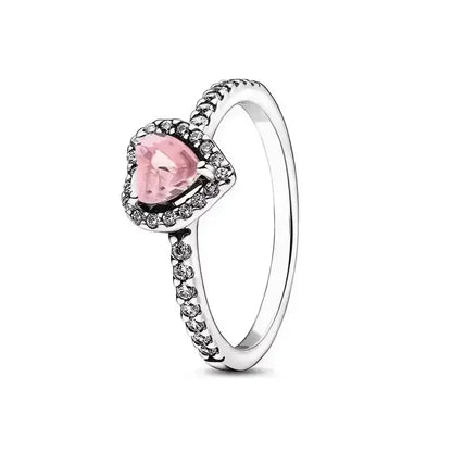 Hot selling high-quality 925 sterling silver heart-shaped ring, sparkling luxury women's charm jewelry, birthday surprise gift