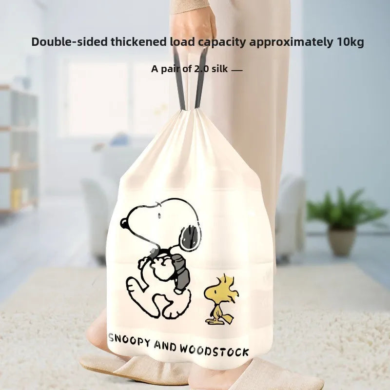 Snoopy cartoon character home use extra thick plastic bag tear-free drawstring garbage bag large kitchen cute kawaii wholesale