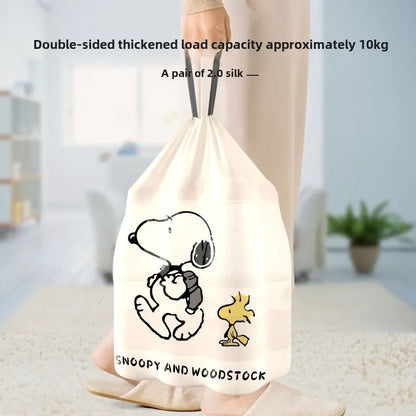 Snoopy cartoon character home use extra thick plastic bag tear-free drawstring garbage bag large kitchen cute kawaii wholesale
