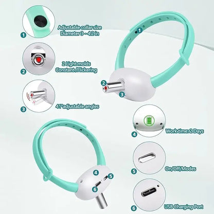 Laser Cat Collar Teasing Cat Electric USB Charging Kitten Automatic Cats Toy Smart Laser Teasing Cat Interactive Toy hi cat toy