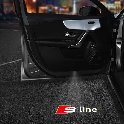 1/2PCS Auto Wireless Door Led Welcome Light Projection Lamp Light For Audi A4 B5 B6 B7 B8 A1 A3 A6 A5 A7 A8 Q3 Q5 Q7 TT S3 S6