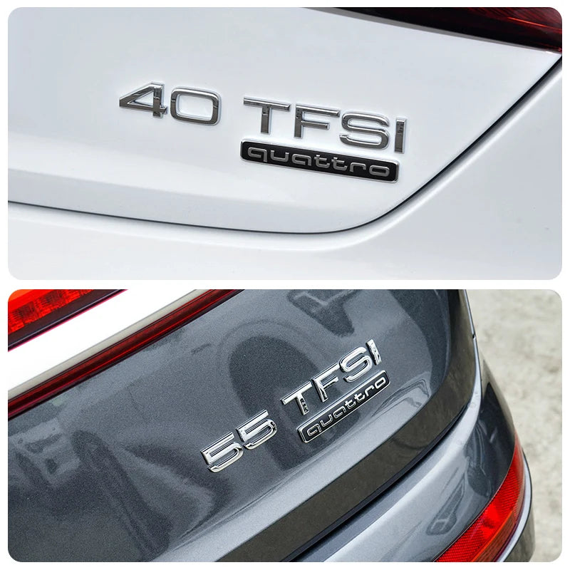 1Pcs Car Styling Emblem Sticker 3D Metal Quattro Badge Trunk Decals Accessories For Audi Q5 Q4 A4 A6 A7 A5 A3 Q3 Q2 A1 A8 TT S1