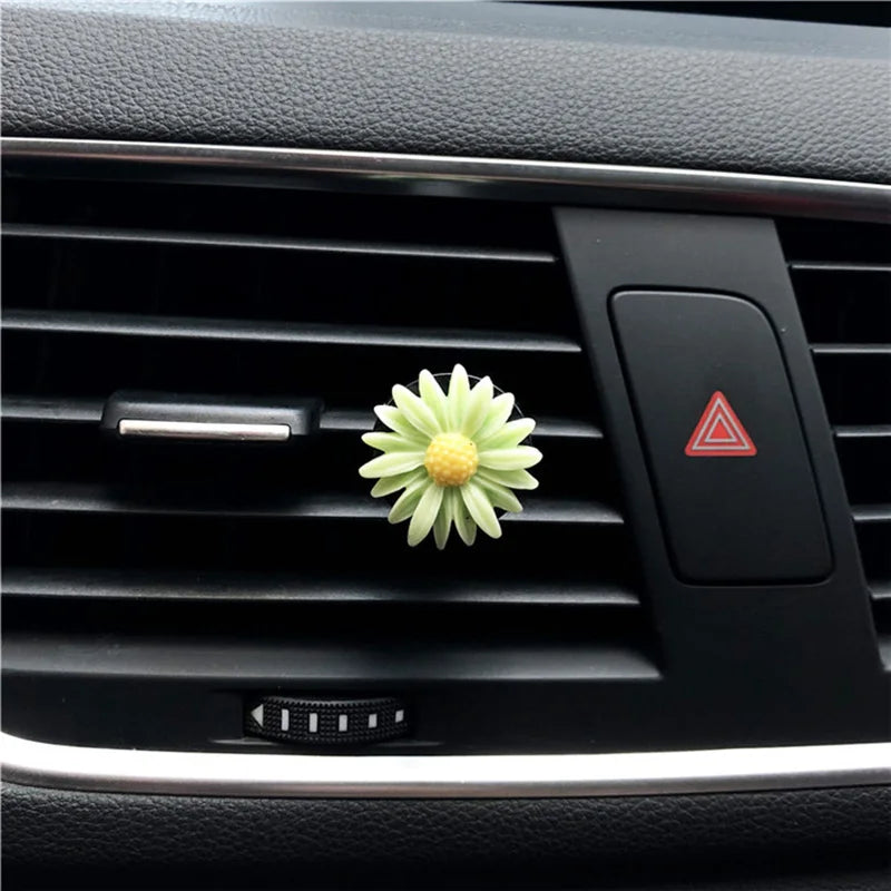 1pc Car Air Freshener Flowers Vent Clip Perfume Daisy Diffuser Essential Accessories For Girls Freshner Air Scent