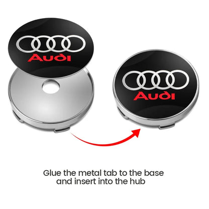 4pcs 60mm Auto Wheel Center Hub Caps Car Styling Stickers For Audi Sline A1 A3 A4 A5 A6 A7 A8 Q2 Q3 Q5 Q7 Q8 TT S1 S3 RS5 ﻿RS S