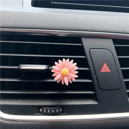 1pc Car Air Freshener Flowers Vent Clip Perfume Daisy Diffuser Essential Accessories For Girls Freshner Air Scent